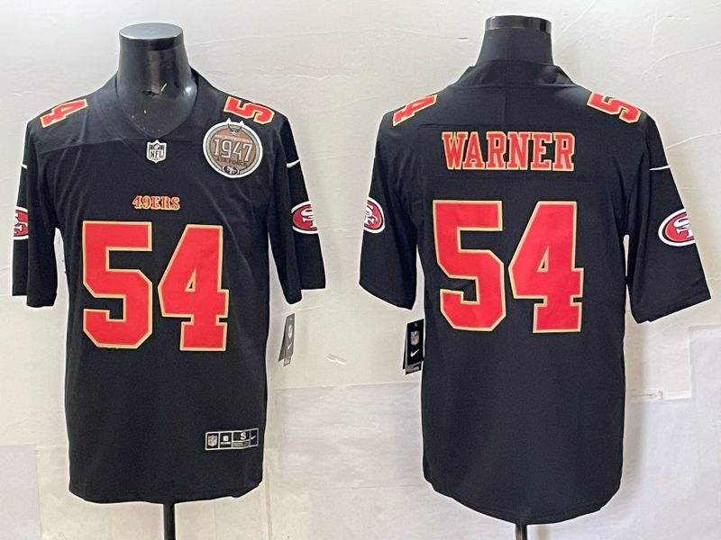 Men San Francisco 49ers #54 Warner Black gold Nike Limited NFL 2025 Jersey style 06->san francisco 49ers->NFL Jersey